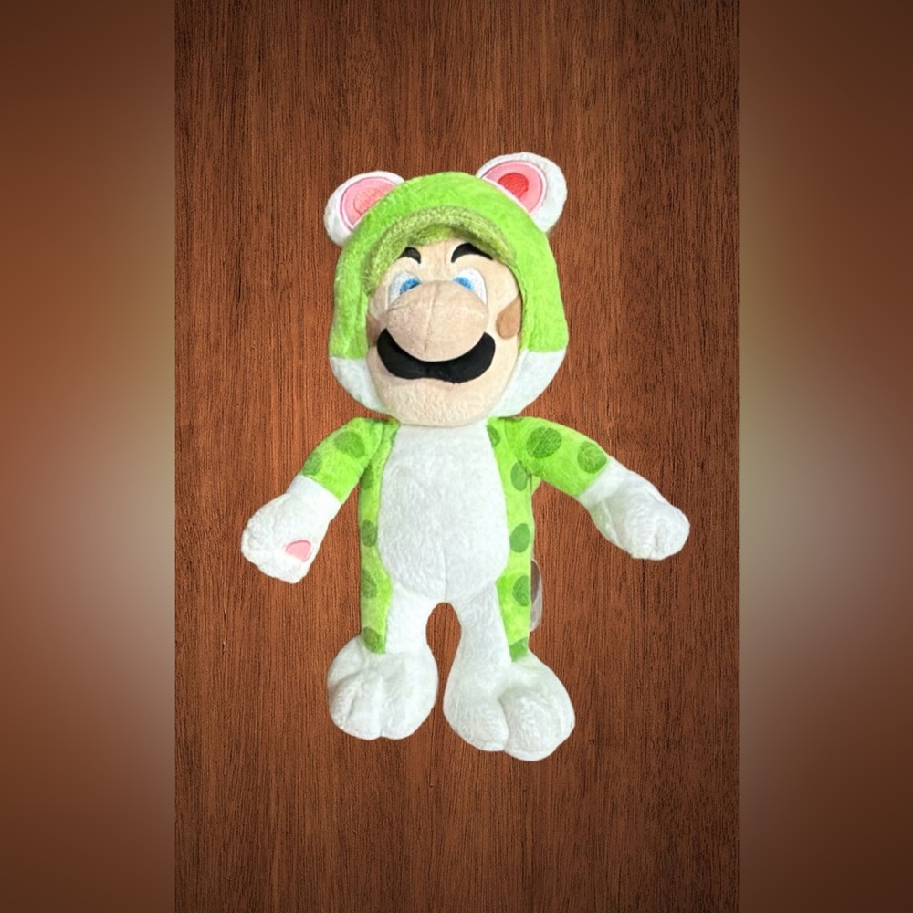 SUPER MÁRIO 3D WORLD LUIGI GREEN CAT SUIT COSTUME PLUSH TOY.10” 2014